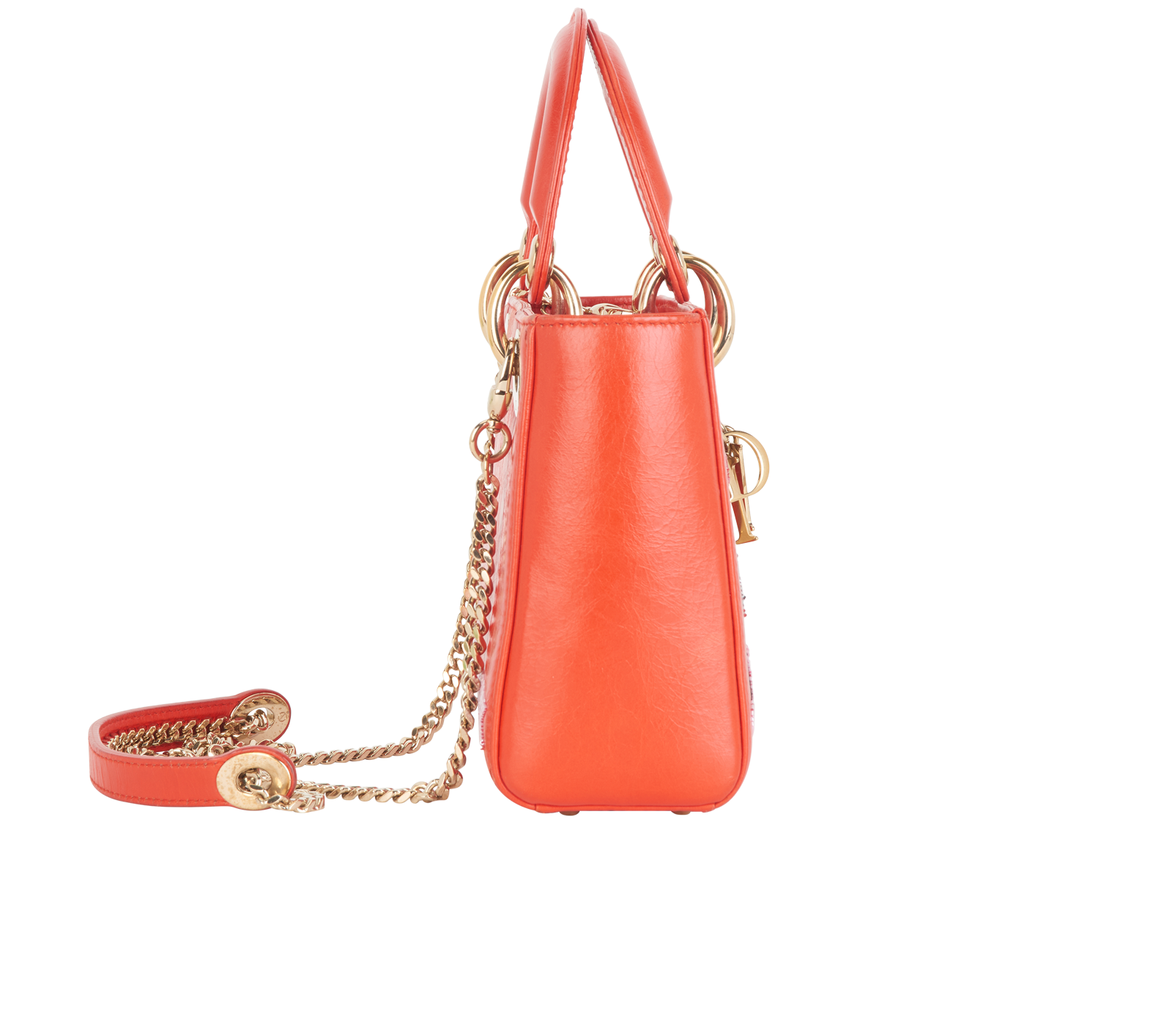 Mini Lady Dior, &pound;2,200, Handbags, Red, Leather, Side view